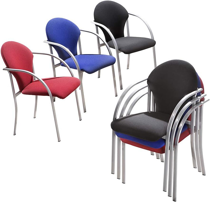 Nowy Styl Stapelstuhl | mit Polstern | HxBxT 470 x 450 x 490 mm | Polsterfarbe Schwarz | VE 2 STK