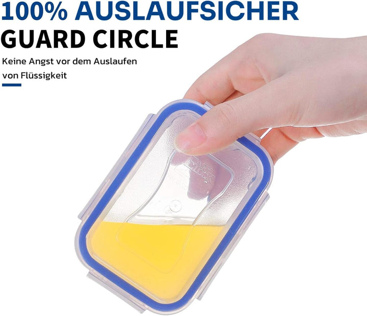 EASYLOCK 4PACK Kleine Dosen mit Deckel Plastik, Gefrierdosen 500ML, Meal Prep Boxen, Mikrowellengesc