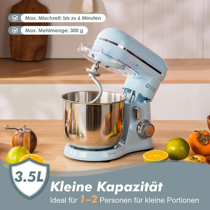 Kitchen in the box Kompakte Küchenmaschine 3,5 L, Rührmaschine & Knetmaschine mit 10 Geschwindigkeit