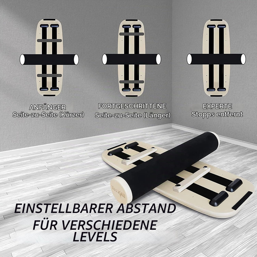Yes4All Indoorboard aus Holz, Surf Balance Board mit glatter Oberfläche und Rolle für alle Trainings