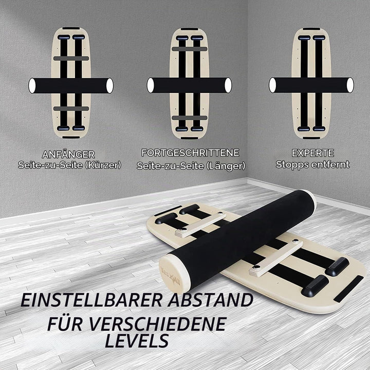 Yes4All Indoorboard aus Holz, Surf Balance Board mit glatter Oberfläche und Rolle für alle Trainings