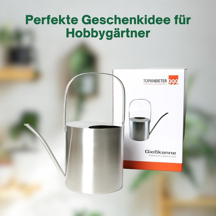 TOPANBIETER 999 Giesskanne Giesskanne Edelstahl gebürstet 2,5 Liter
