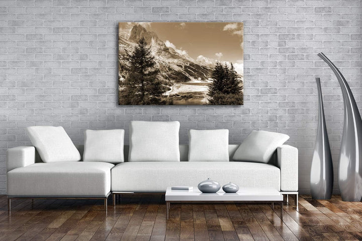 deyoli Berge in Südtirol Format: 80x60 Effekt: Sepia als Leinwandbild, Motiv fertig gerahmt auf Echt