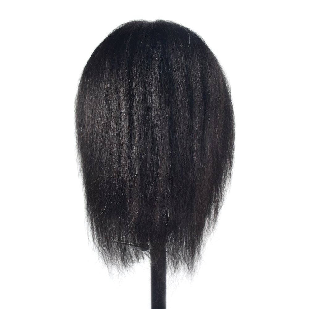 Tcwuzick Afro Schaufensterpuppe Kopf 100% echtes Haar Friseur Ausbildung Kopf Manikin Kosmetologie P