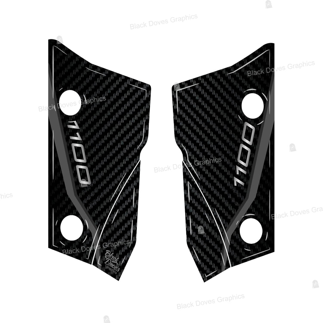 Black Doves Graphics 3D-Aufkleber aus Harz kompatibel mit Kawasaki Z1100 2026 (BK1) | Made in Italy