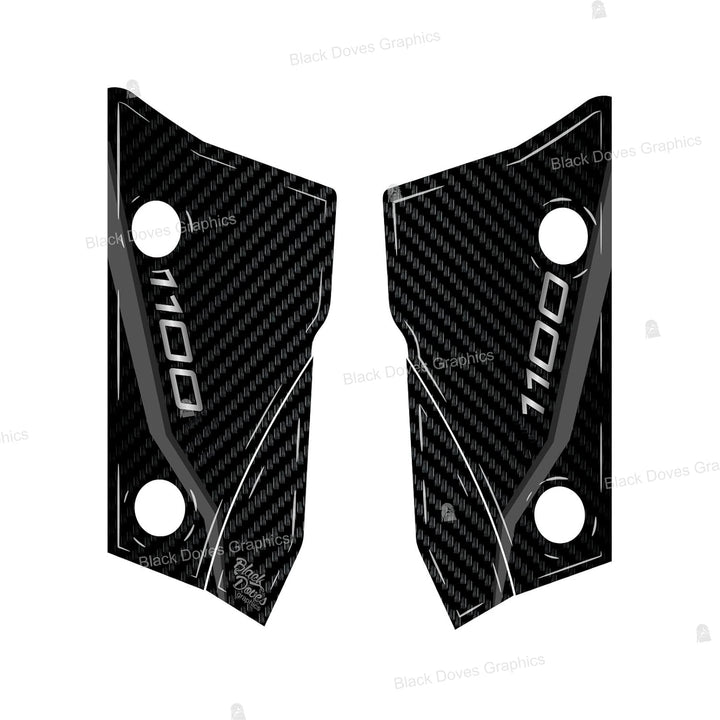 Black Doves Graphics 3D-Aufkleber aus Harz kompatibel mit Kawasaki Z1100 2026 (BK1) | Made in Italy