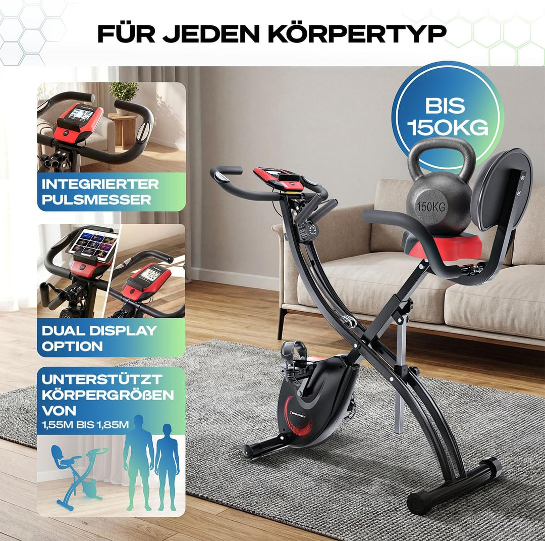 Fitness Fahrrad + Sportstech Live App mit Live- & On Demand-Kursen für Full Body Workout-Erlebnis |