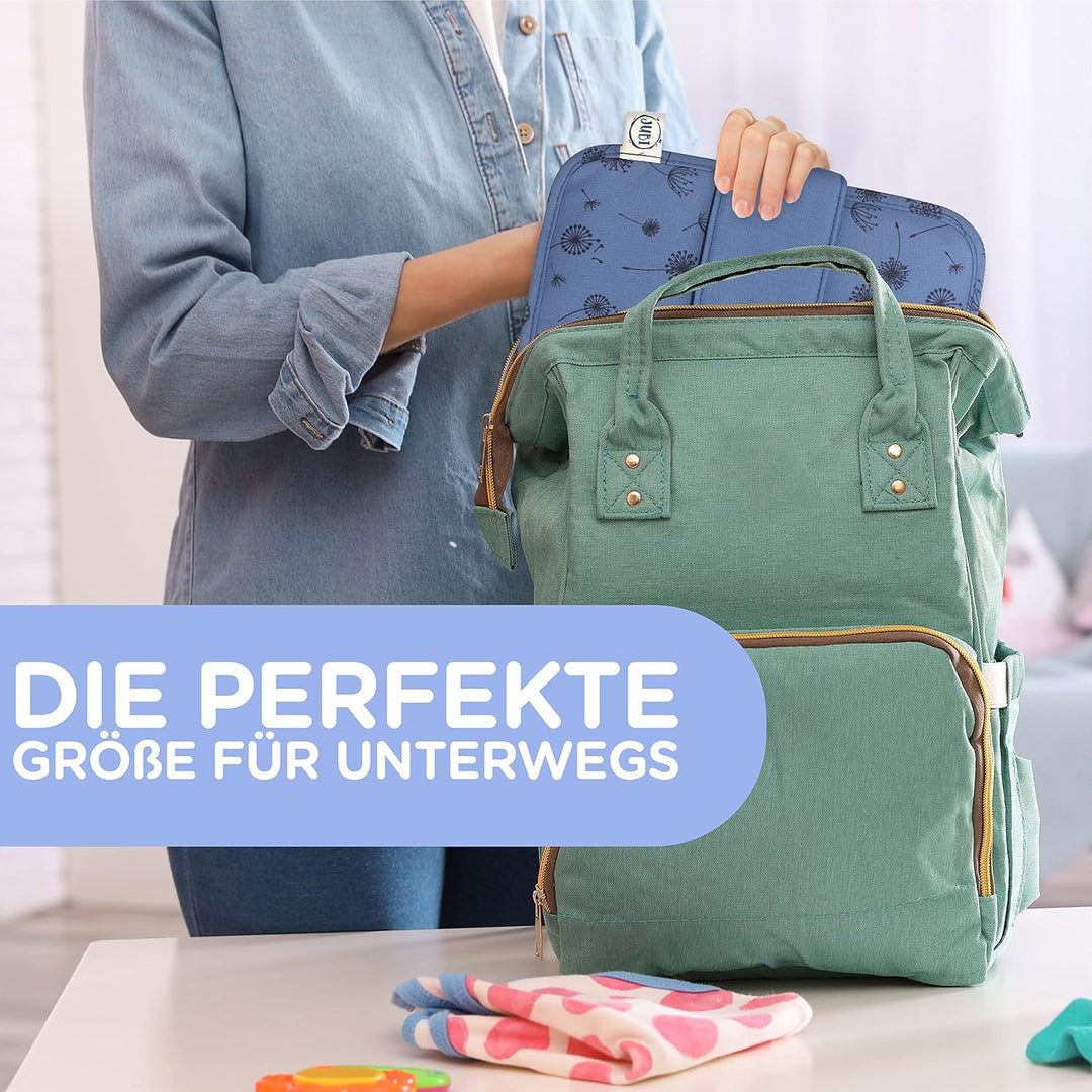 Jubi® Windeltasche mit Wickelunterlage für unterwegs mit extra viel Platz - Kleine Wickeltasche - Bl