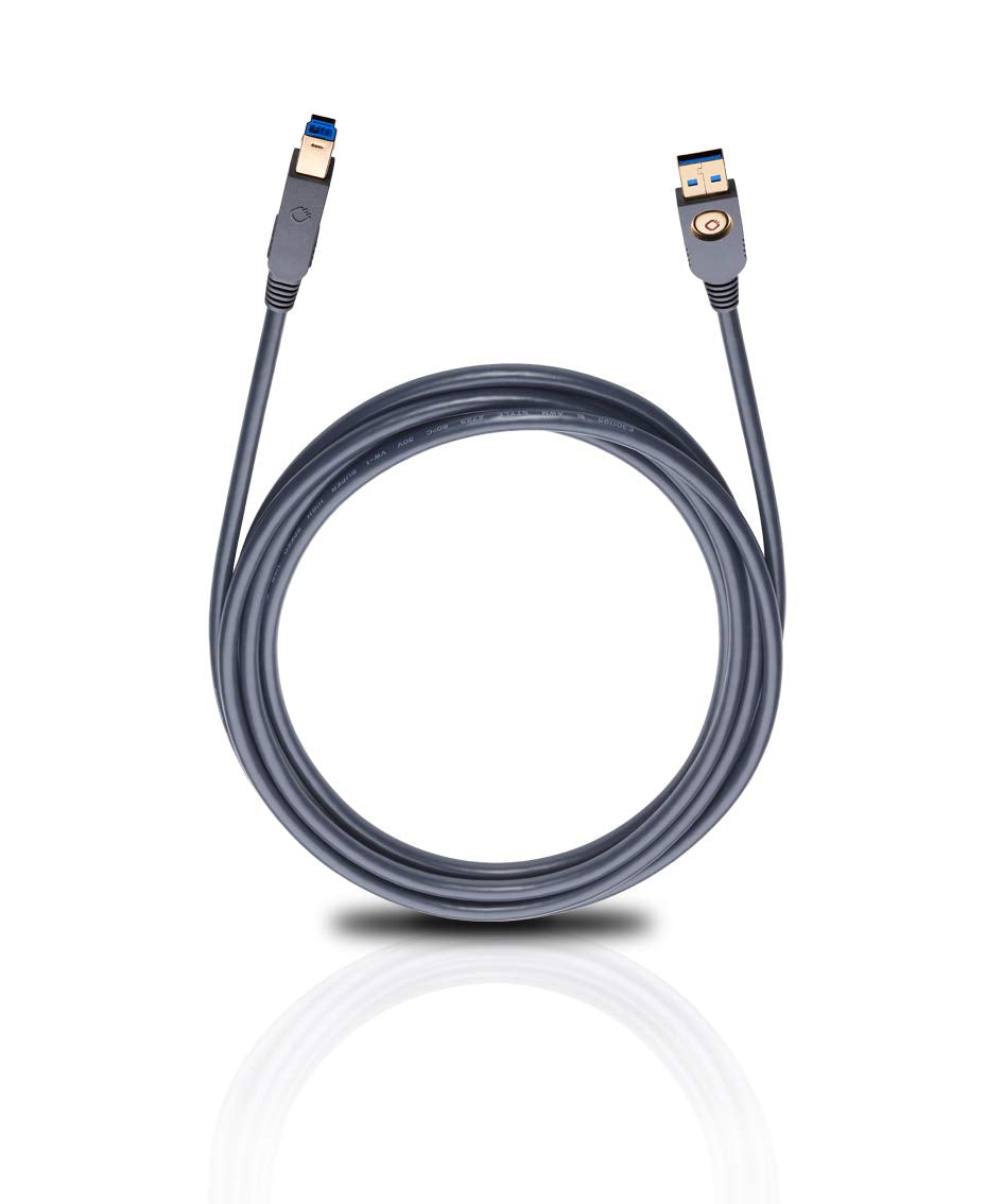OEHLBACH USB Max A/B 3.0 High-Speed USB-Kabel 5 Gbit/s Typ A auf B - 7,5m schwarz 7,5 m, 7,5 m