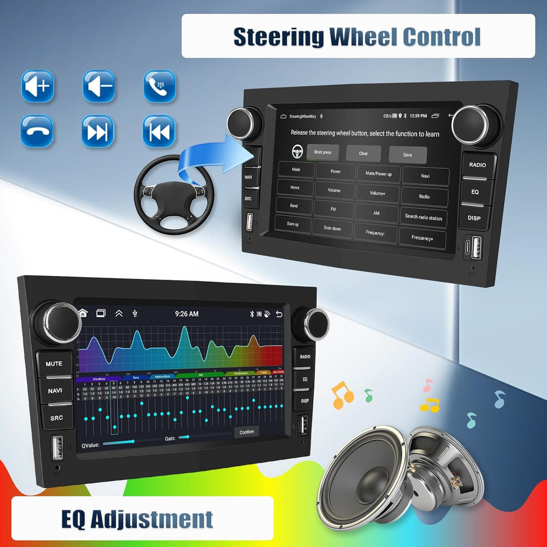 CAMECHO 7 Zoll 2+64G Navi Autoradio für Opel Astra Antara Vectra Corsa Zafira Meriva Combo mit 2USB,