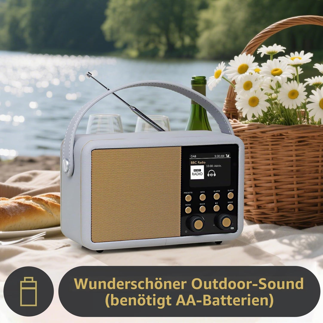 LEMEGA Class Finesse DAB+ Digitalradio mit Farbdisplay – Edler Bluetooth-Radiowecker mit 60 Senderpl