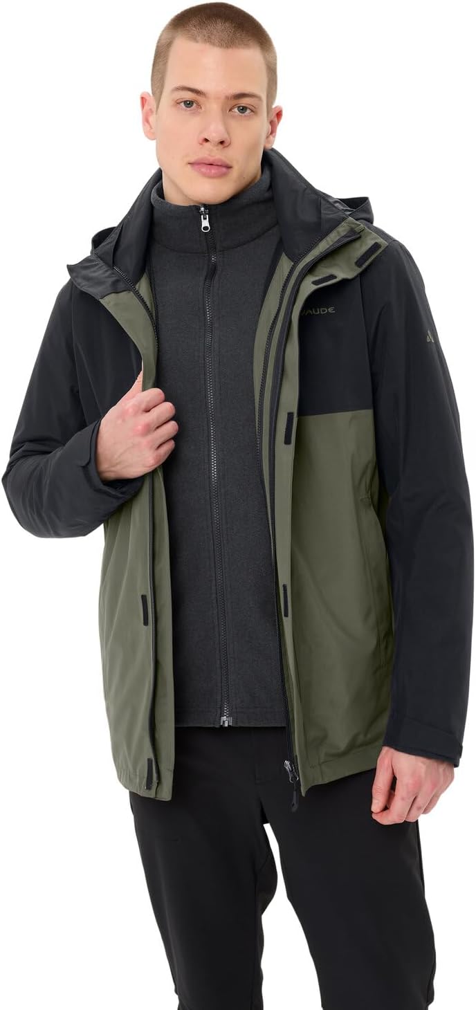 VAUDE Herren Rosemoor 3in1 Jacke Doppeljacke M black/khaki, M black/khaki
