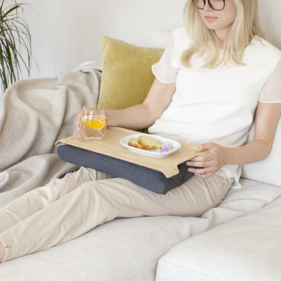 Bosign. Knietablett Laptray mit Sitzsack-Kissen für Laptop, Frühstück. Rutschfestes Tablett. Abnehmb