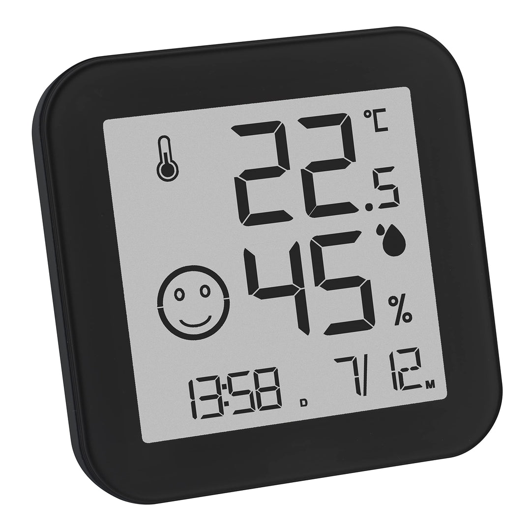 TFA Dostmann Digitales Thermo-Hygrometer Black & White, 30.5054.01, E-Ink Display, Innentemperatur,