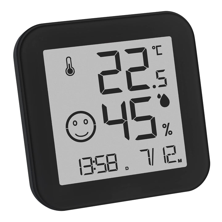 TFA Dostmann Digitales Thermo-Hygrometer Black & White, 30.5054.01, E-Ink Display, Innentemperatur,