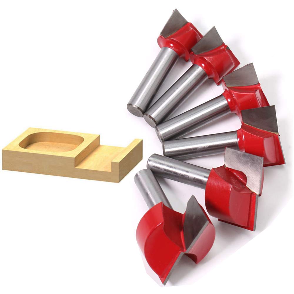 ASNOMY 8mm Schaft Bodenreinigung Fräser Set, 6 Stück Fräser Schaftfräser Holzbearbeitungswerkzeug Bi