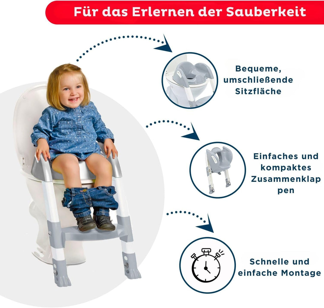 Thermobaby - Kinder-WC-Reduzierer - Kiddyloo - Clever, spielerisch & hygienisch - Verstellbare Beine