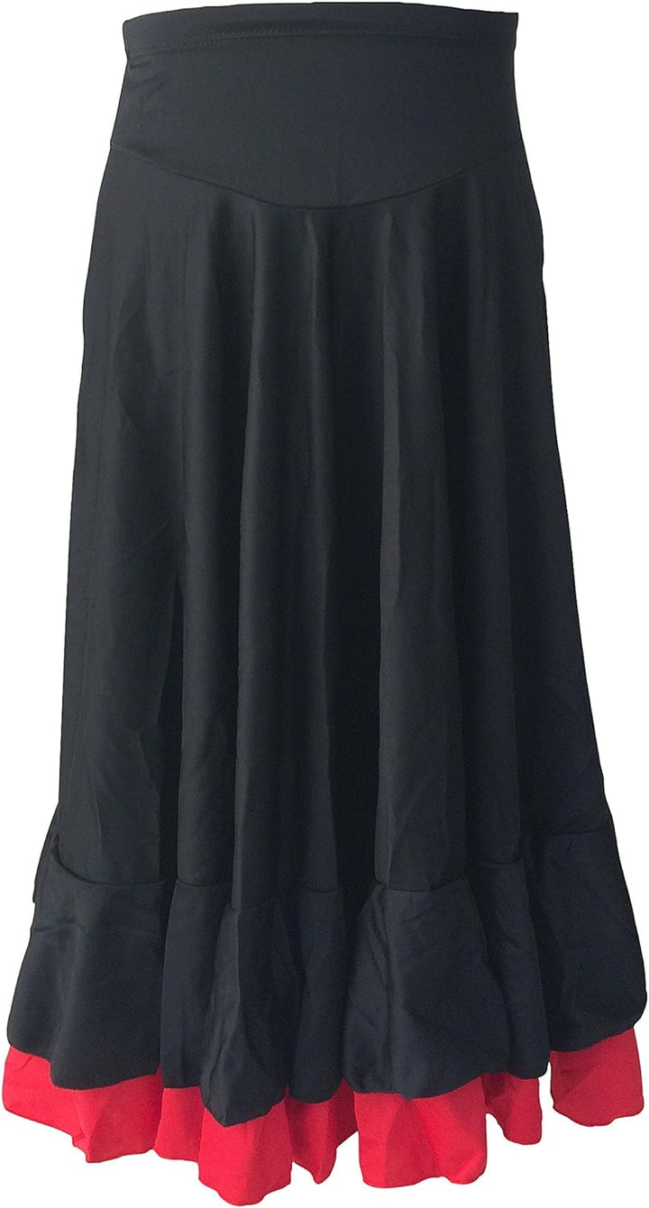 Spanische Flamencorock - Flamenco Rock für Damen/Frauen - Schwarz - Rot - XL 44 Schwarz - Rot, 44 Sc