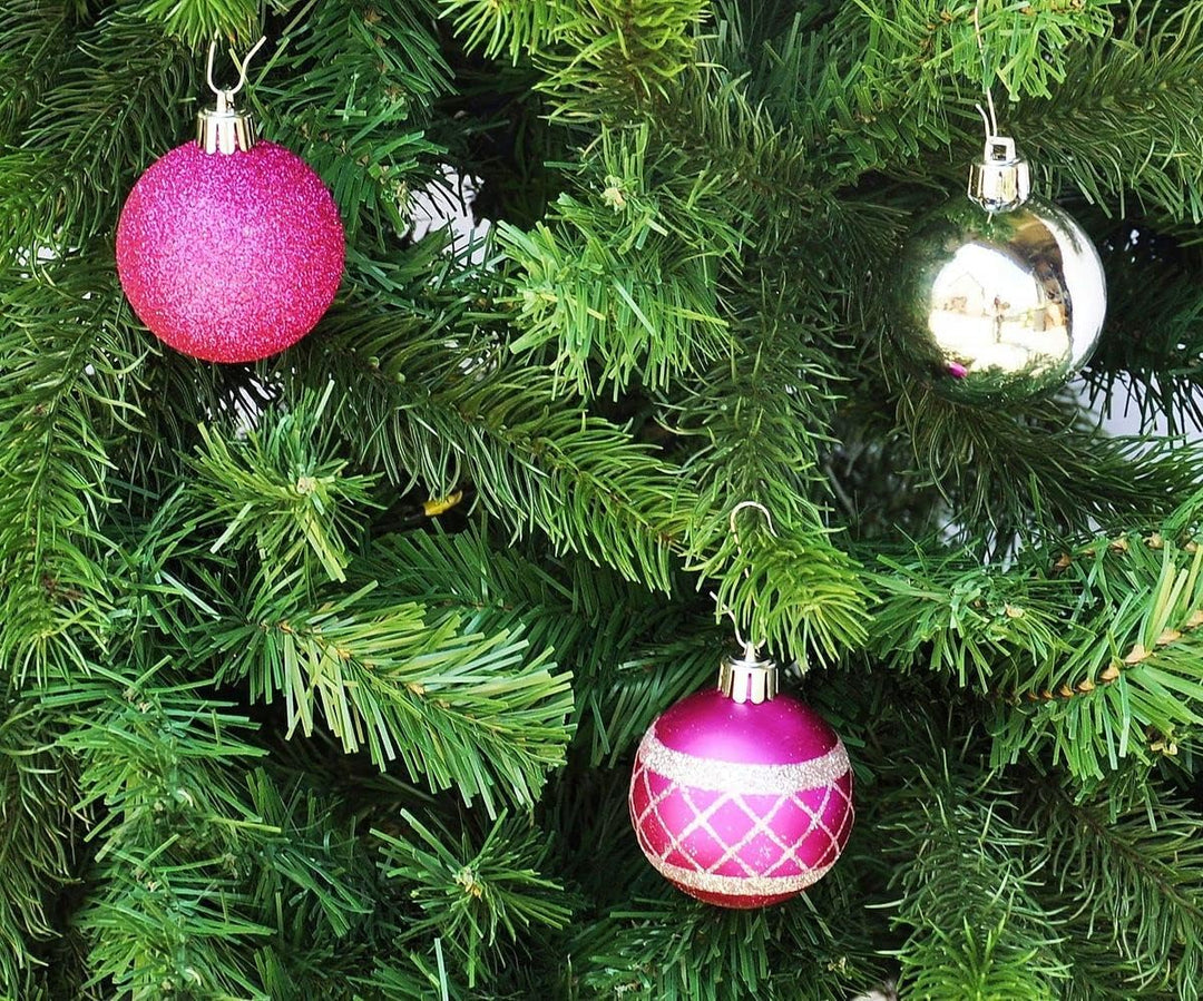 64x Kunststoff Christbaumkugeln Ø 6cm Kugel Box Glanz Glitzer Matt , Weihnachten, Dekor Inge inkl. A
