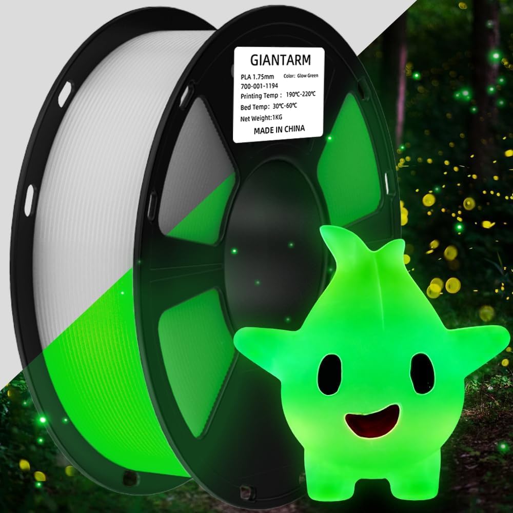 GIANTARM Leuchtet PLA Filament 1,75 mm,Glow In The Dark, Massgenauigkeit: ±0,02 mm, 3D-Druck-Filamen