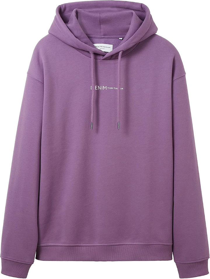 TOM TAILOR Denim Herren Hoodie Sweatshirt mit Logo-Print S 32248 - Dusty Grape, S 32248 - Dusty Grap