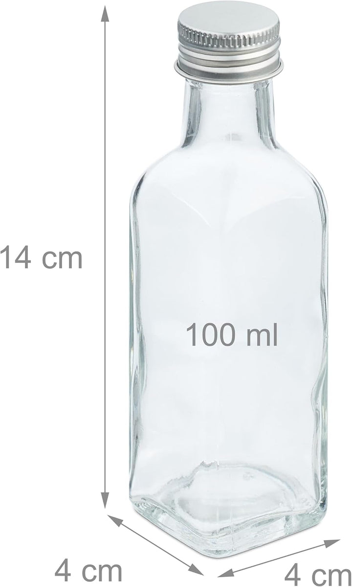 Relaxdays kleine Flaschen, 24er Set, 100 ml, Glasflaschen zum Befüllen, Schraubverschluss &amp; Korken,