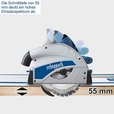 Scheppach Tauchsäge PL55 + 2x700mm Führungsschiene Tauch-Kreissäge Handkreissäge | 1200W Leistung |