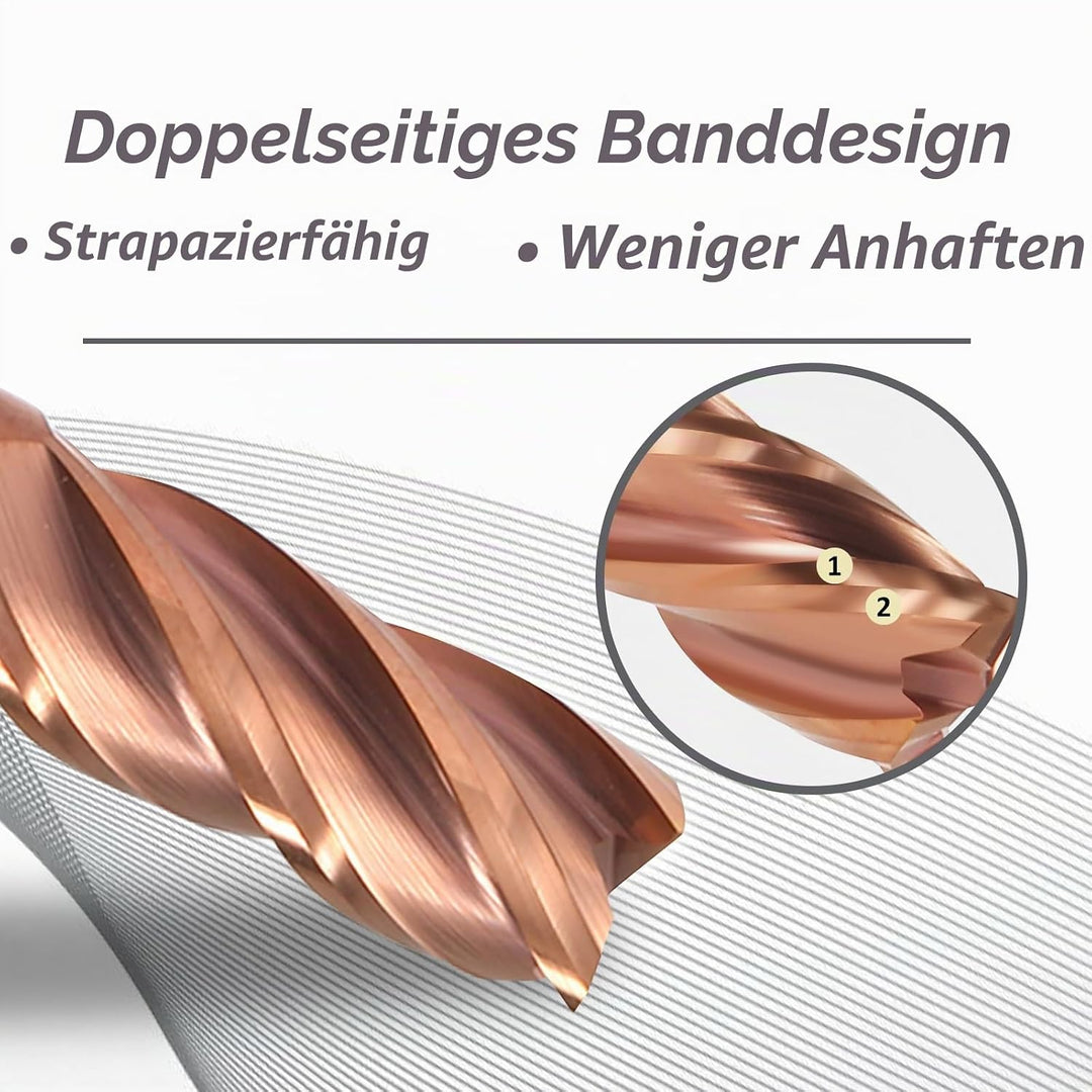 5 Stücke Fräser Schaftfräser Hartmetall 4-Flöte, 6-12mm CED TiSiN Coat Spiralfräser Bit VHM CNC Bohr