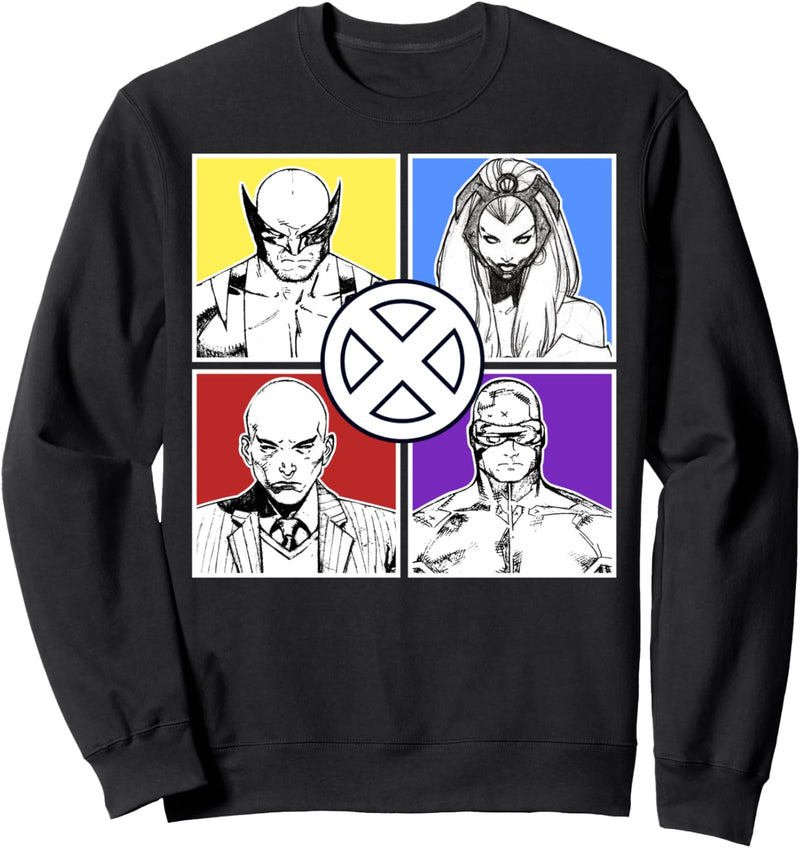 Marvel X-Men Wolverine Cyclops Storm Prof X Boxes Sweatshirt