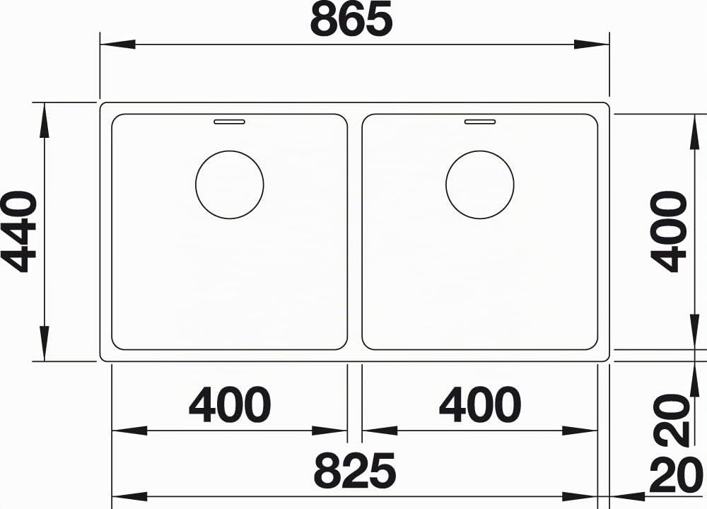 BLANCO ANDANO 400/400-U | Edelstahl | Einbauart: Unterbau | ohne Ablauffernbedienung | 90er Untersch