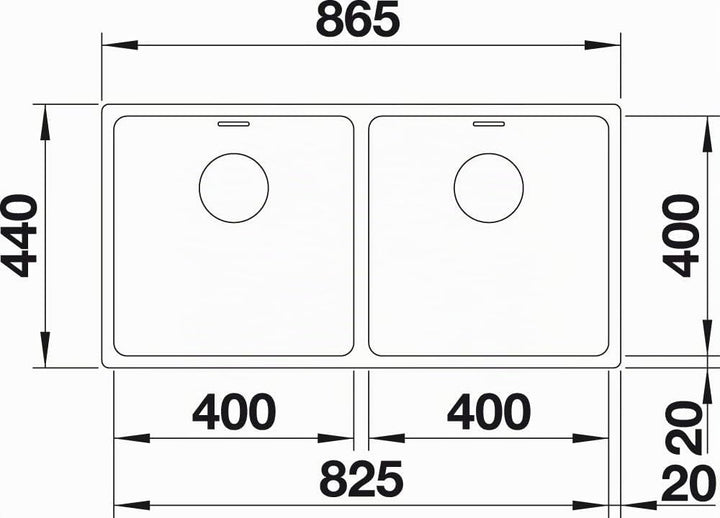 BLANCO ANDANO 400/400-U | Edelstahl | Einbauart: Unterbau | ohne Ablauffernbedienung | 90er Untersch