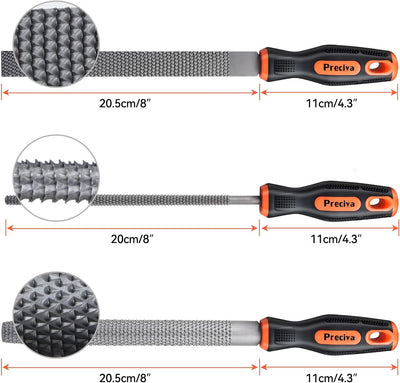 Holzraspel Set, Preciva 3tlg. Holz Feilenset inkl. Flachfeile Halbrundfeile Rundfeile für Holzbearbe
