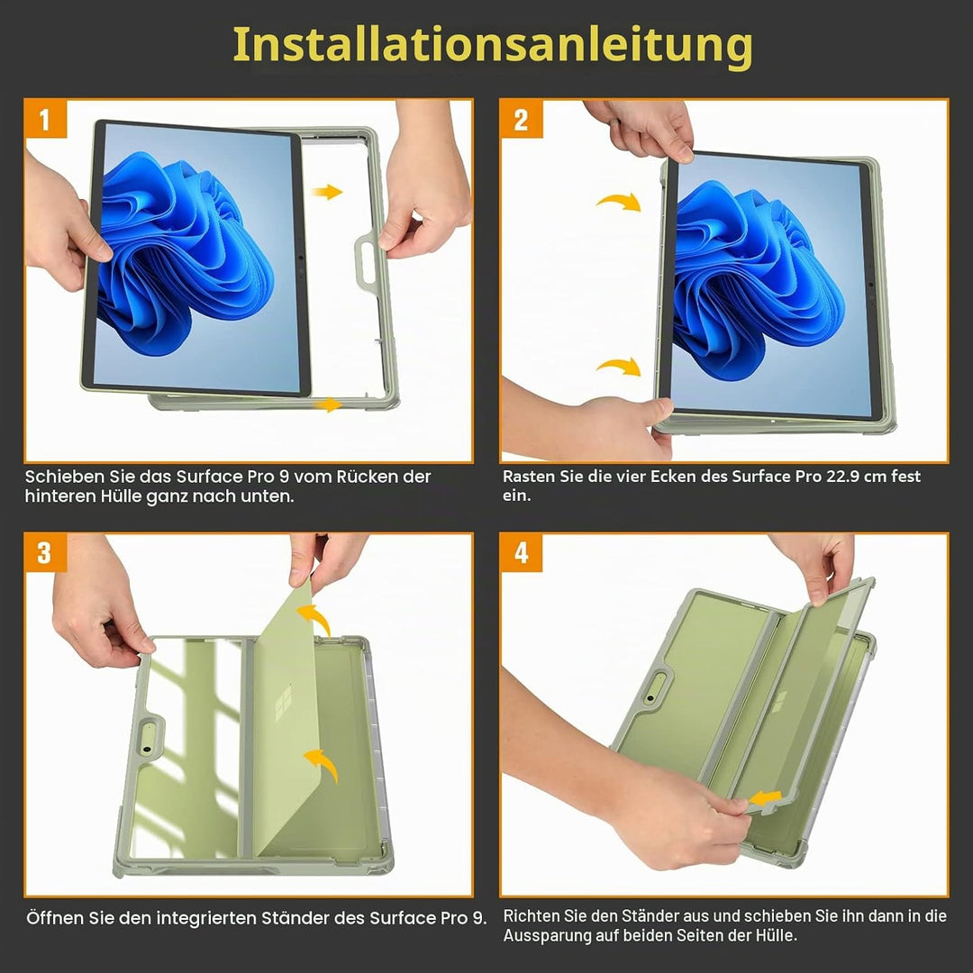 Fintie Hülle für Microsoft Surface Pro 9 / Pro 9 5G 13 Zoll 2022, Stossfeste Robuste Hartschalen Sch