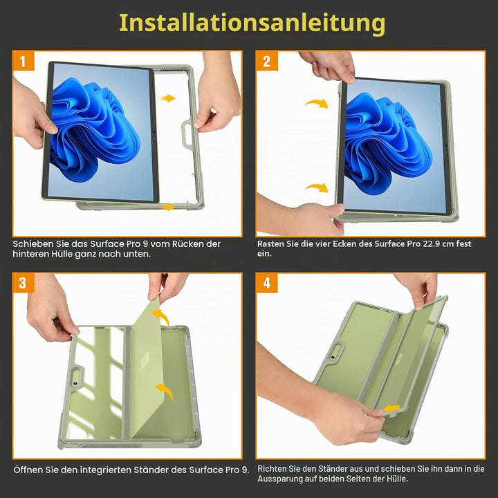 Fintie Hülle für Microsoft Surface Pro 9 / Pro 9 5G 13 Zoll 2022, Stossfeste Robuste Hartschalen Sch