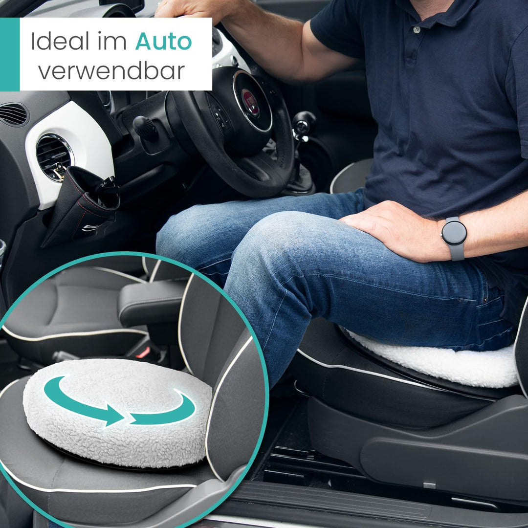 ELONEO Drehkissen für Autositz, Drehsitz für Senioren, Einstiegshilfe/Ausstiegshilfe, Inkl. Zusatzbe