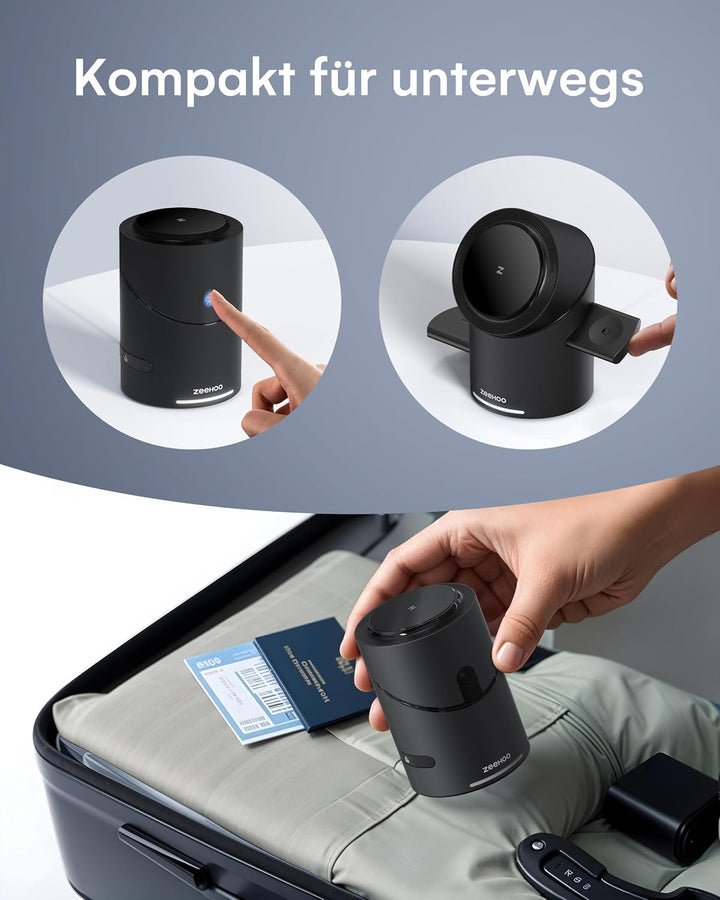 ZEEHOO 3 in 1 Ladestation für Apple Magsafe Ladegerät, QI2 Wireless Charger 15W Induktive Ladestatio
