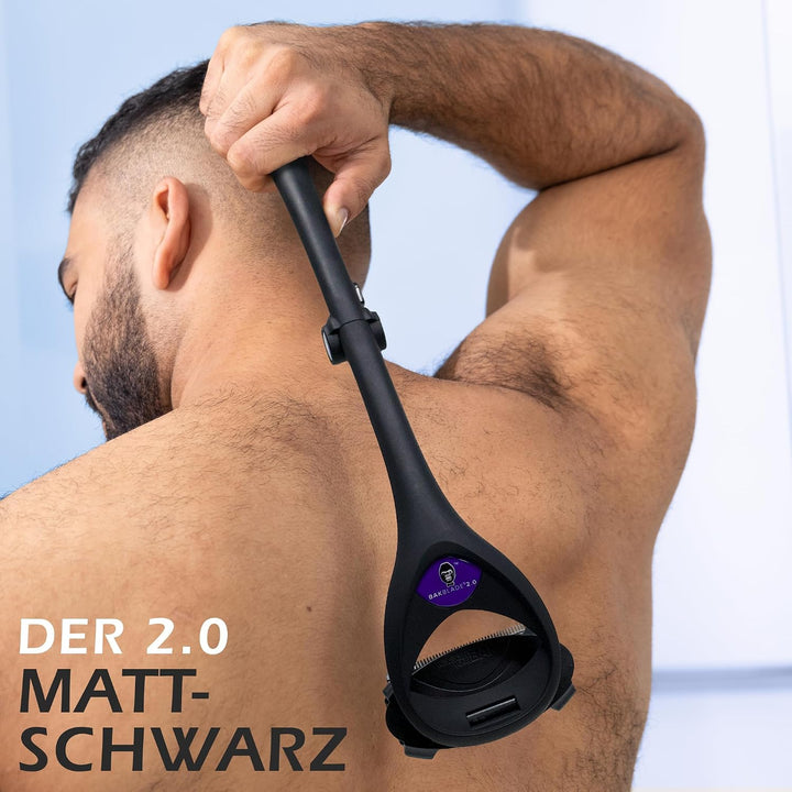 baKblade 2.0 Plus Rückenrasierer Herren - Ergonomischer Rückenhaarentferner für Männer - Brust &amp; Rüc