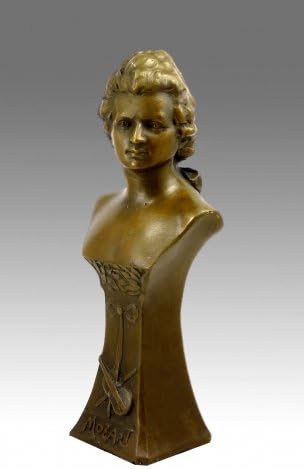 Kunst & Ambiente - Bronzefigur - Büste von Wolfgang Amadeus Mozart - Milo - signiert - Musiker Statu