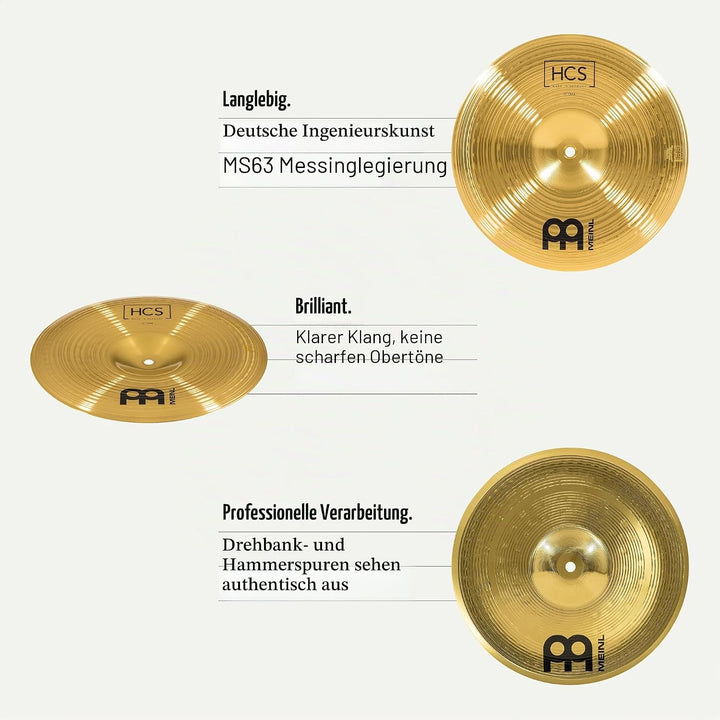 Meinl Cymbals HCS China 12 Zoll (Video) Schlagzeug Becken (30,48cm) Messing, Traditionelles Finish (
