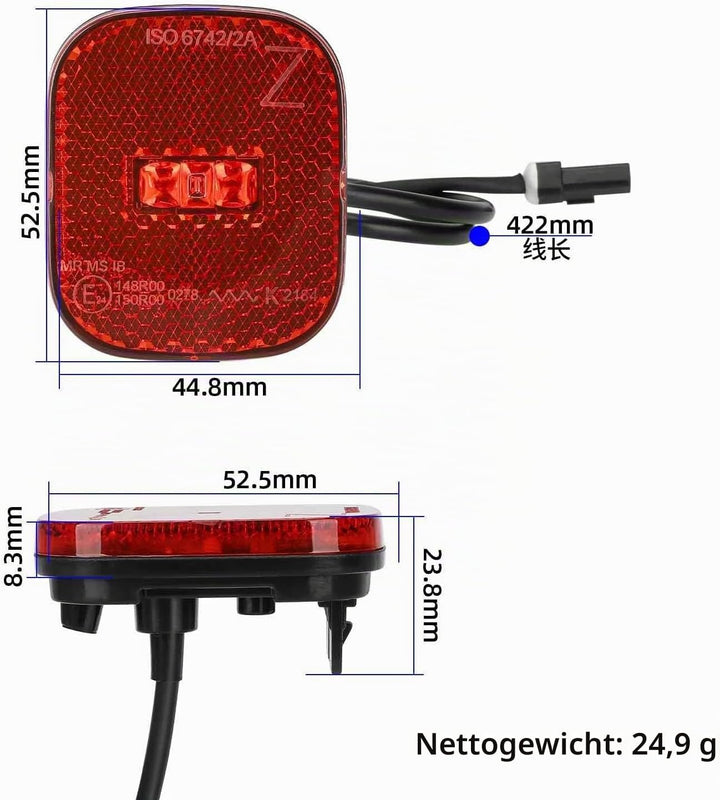 myBESTscooter – Sicherheitsrücklicht für Segway Ninebot Max G3, F3, ZT3 Pro Elektroroller