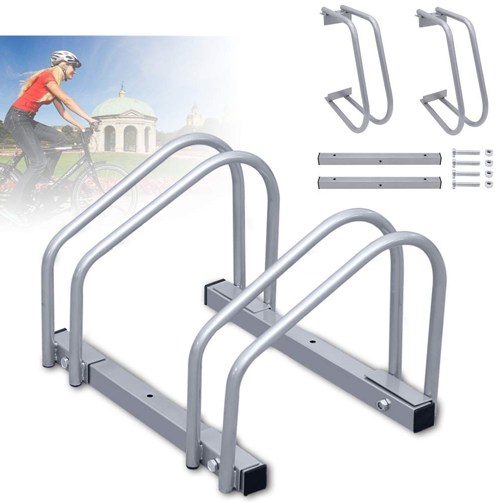 Randaco Fahrradständer für 2 Fahrräder, 35-55 mm Reifenbreite, Mehrfachständer Aufstellständer Radst