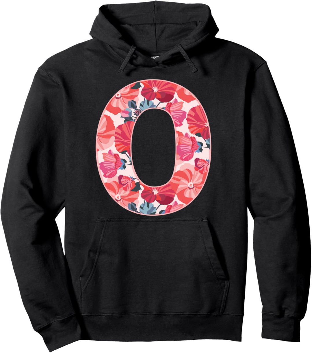 Buchstabe O Alphabet Vorname Vokale Blume Natur Geschenk Pullover Hoodie