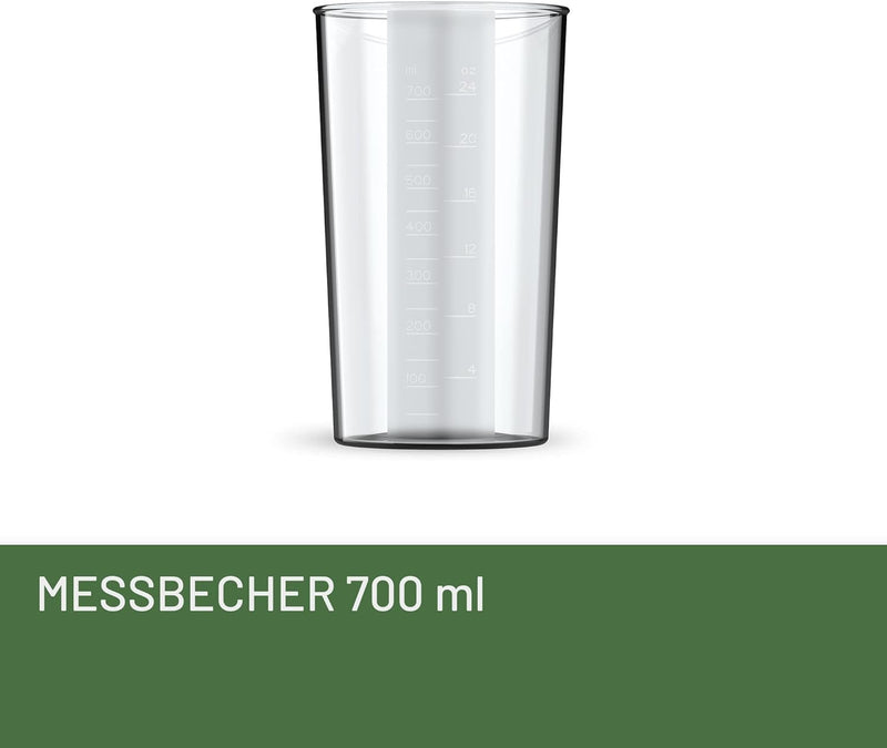 Imetec FrullaRapido+, Stabmixer, XL-Stahlwelle, Edelstahlmesser, Pulsbetrieb, BPA-freies graduiertes