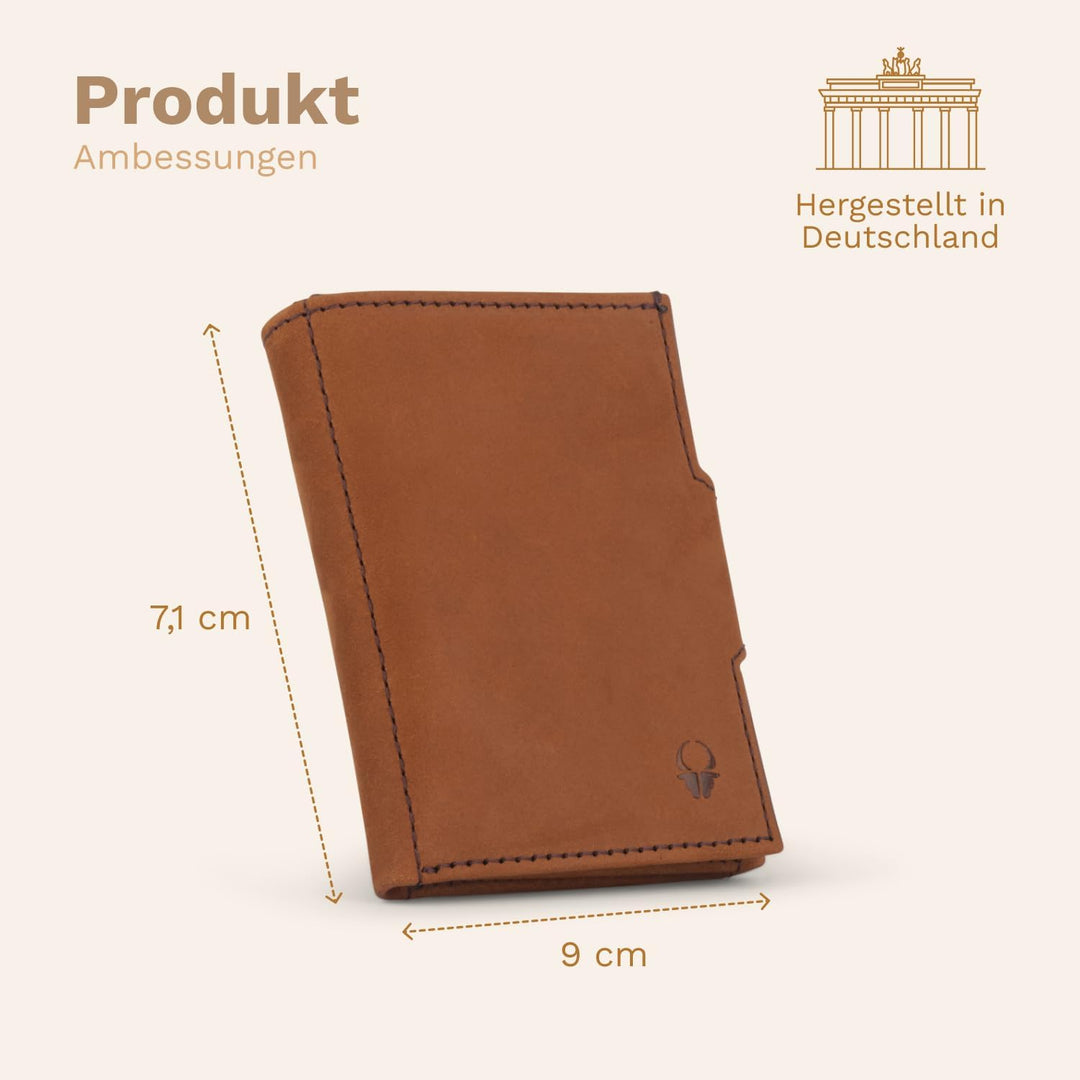 DONBOLSO Wallet NextGen Leder I Slim Wallet mit Münzfach I Geldbeutel mit RFID Schutz I Kartenetui b