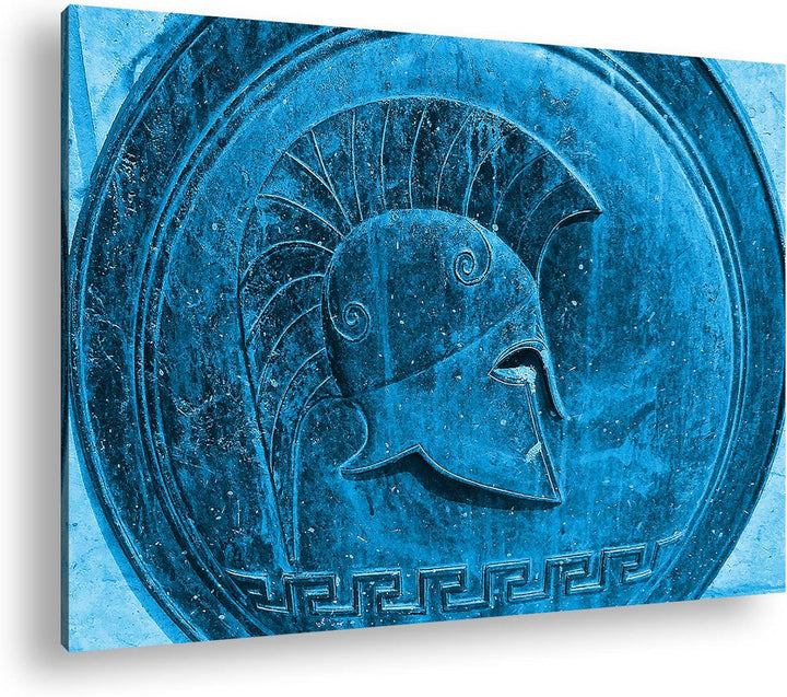 deyoli altes römisches Bronzerelief Gladiator Format 80x60 Effekt: Monocrome Blau als Leinwandbild,