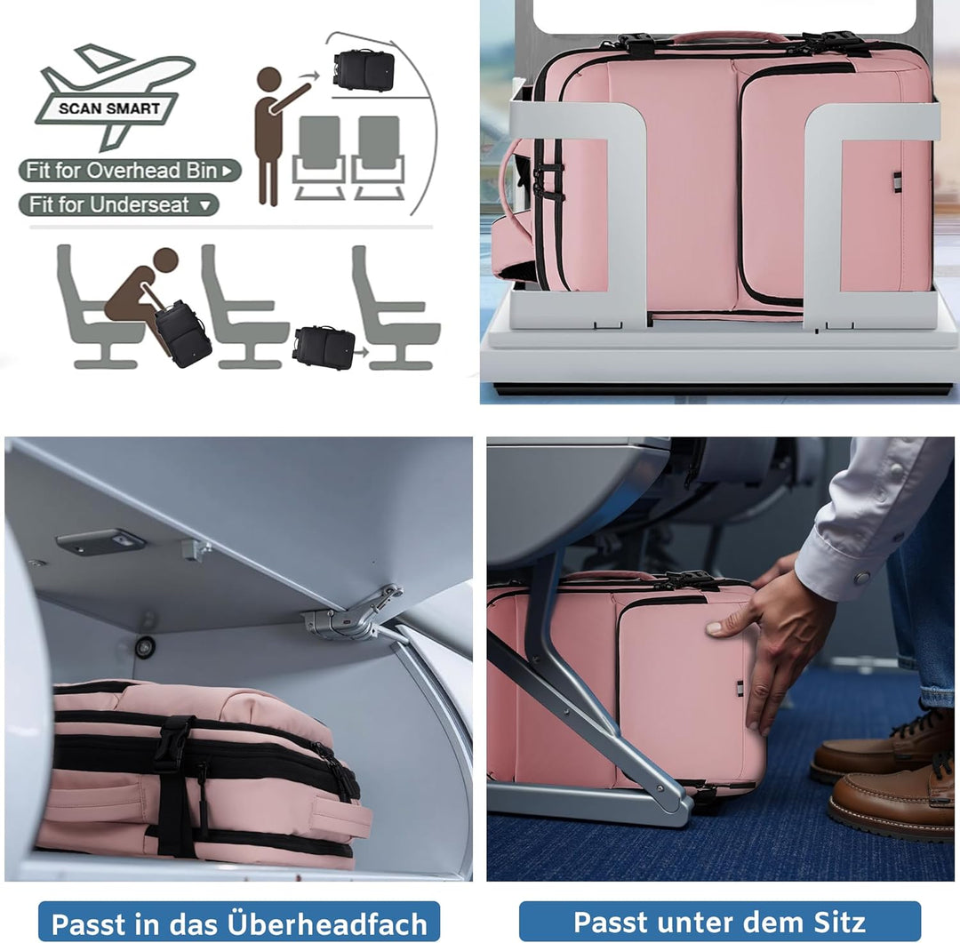 Handgepäck Rucksack, Wasserdichter Multifunktionaler Rucksack Handgepäck Flugzeug mit Laptopfach, Gr