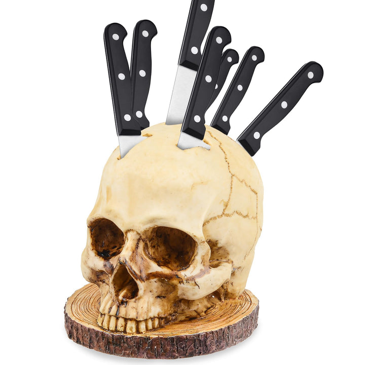Skull Knifes Holder, Zombie Messerhalter für Küche Lagerung, Horror Skelett Form Kopf Messer Rack Ve