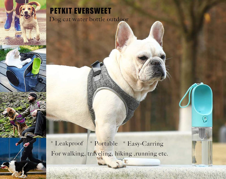 PETKIT P008 EVERSWEET Hundetrinkflasche für unterwegs, Leckdichte Outdoor Trinkflasche - 400ml Blau,