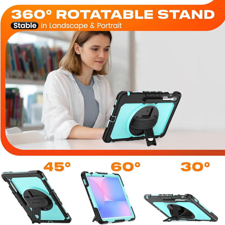SEYMAC stock Hülle für Samsung Galaxy Tab S10 FE+ Plus 13,1 Zoll, Stossfeste Hülle mit Displayschutz