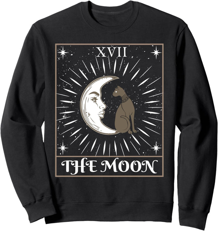 Tarotkarte Mondsichel Kitty Katze Tanz Miau Katze Haustier Sweatshirt
